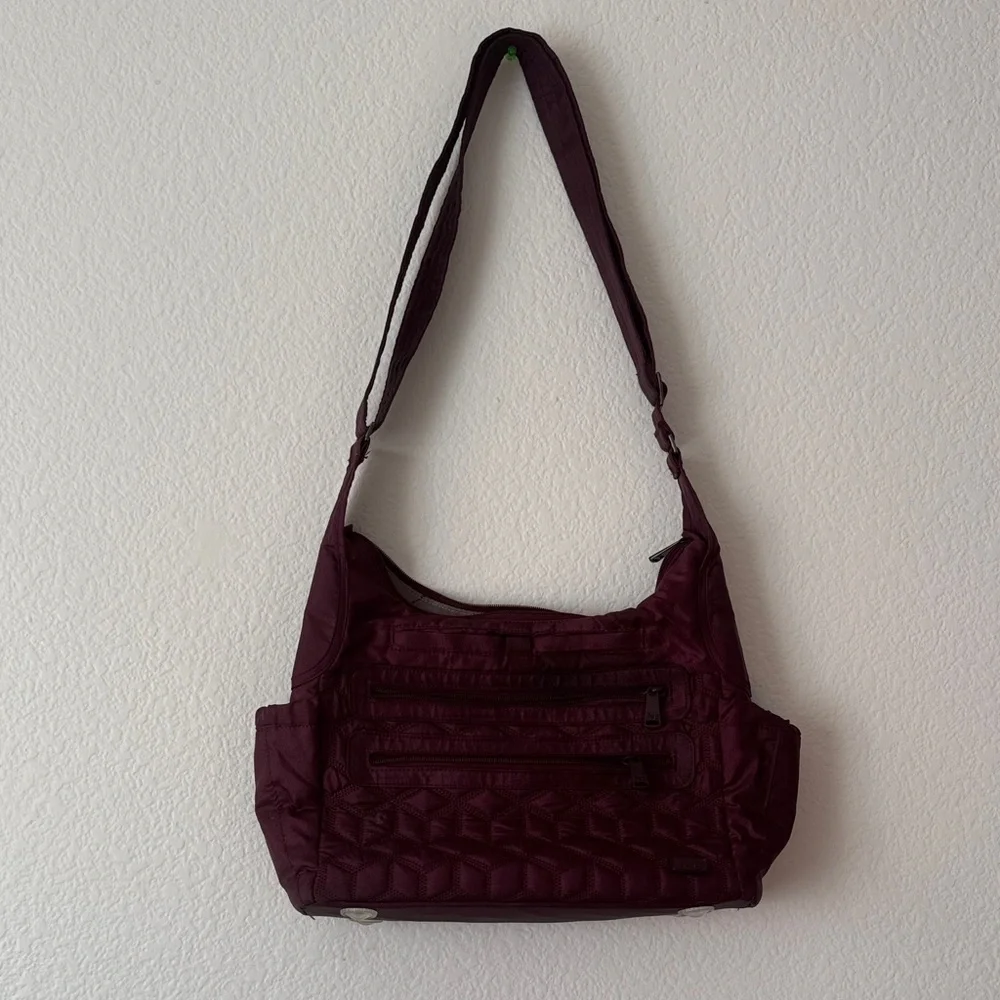 Lug Deep Purple Quilted Shoulder Diaper Bag